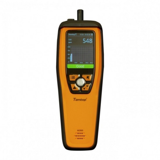 DETECTOR DE QUALIDADE DE AR (PARTICULAS / PM2,5 / PM10 / CO2 / HCHO / TEMPERATURA / UMIDADE) M2000TEMTOP - INSTRUFIBER