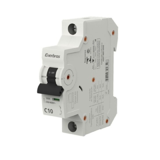 Disjuntor Termomagnético Unipolar 10A 3KA DT3E1C Enerbras - INSTRUFIBER