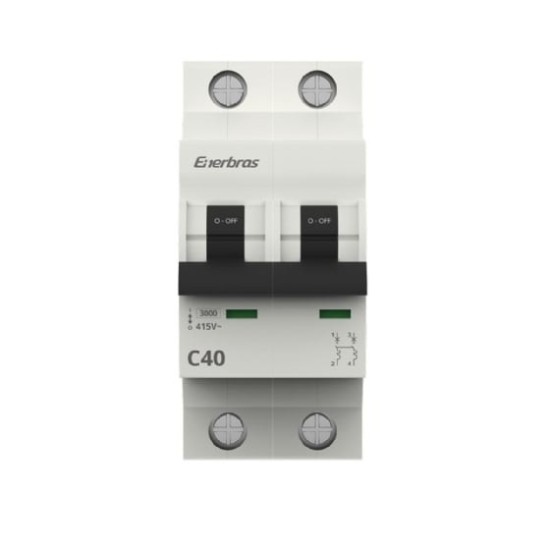 Disjuntor Termomagnético Bipolar 40A 3KA DT3E2C Enerbras - INSTRUFIBER