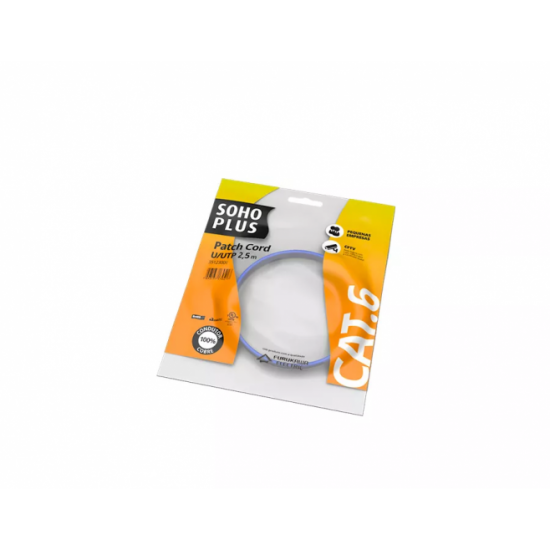 PATCH CORD SOHOPLUS CAT.6 U/UTP CMX 1.5M AZ CLARO - INSTRUFIBER