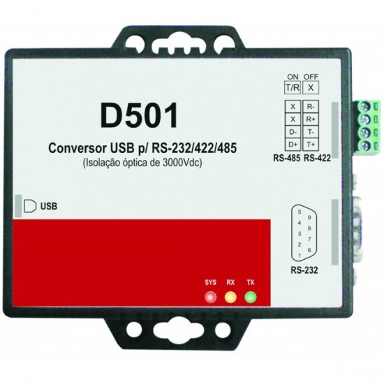 CONVERSOR USB - RS485 - D501 - INSTRUFIBER