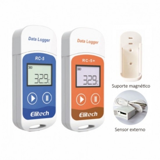 DATALOGGER DE TEMPERATURA (-30 A 70°C) 32000 LEITURAS CONEXÃO USB DIRETA RC-5 E RC-5+ (IP67) - INSTRUFIBER