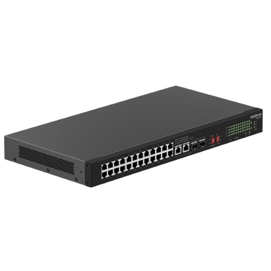 SWITCH NAO GERENCIAVEL 24 PORTAS FAST POE SFP S1126F-PA INTELBRAS - INSTRUFIBER