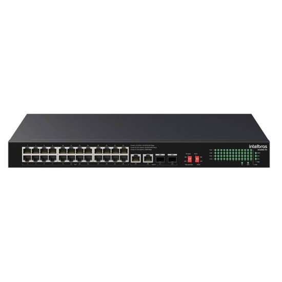 SWITCH POE 24 PORTAS GIGA + 4 PORTAS UPLINK S1128G-PA INTELBRAS - INSTRUFIBER