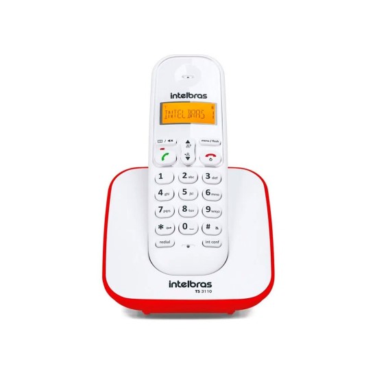Telefone sem Fio Digital TS 3110 Vermelho Intelbras - INSTRUFIBER