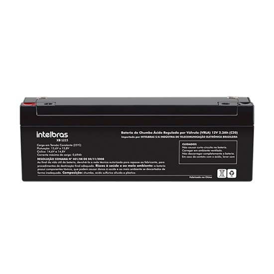 Bateria 12V 2.3AH para central de incendio XB 1223 Intelbras - INSTRUFIBER