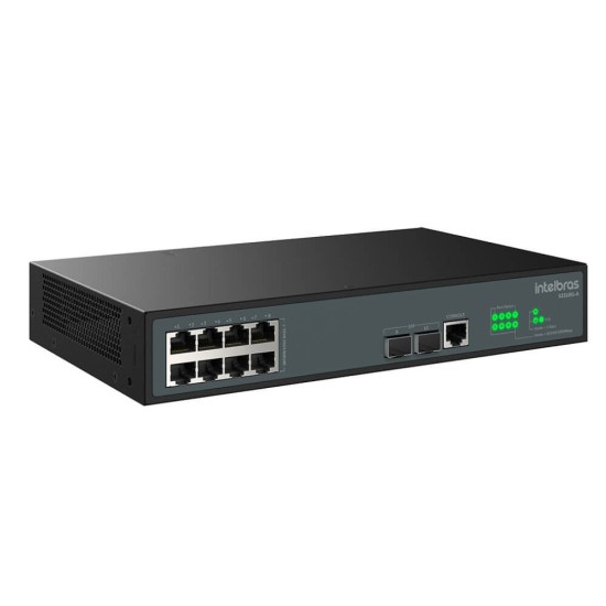SWITCH GERENCIAVEL 8 PORTAS GIGA + 2 PORTAS SFP 1000 BASE-X S 2310G-A INTELBRAS - INSTRUFIBER
