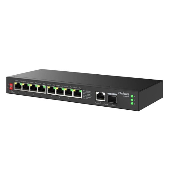 SWITCH POE 8 PORTAS GIGA + 2 PORTAS UPLINK S1110G-PA INTELBRAS - INSTRUFIBER
