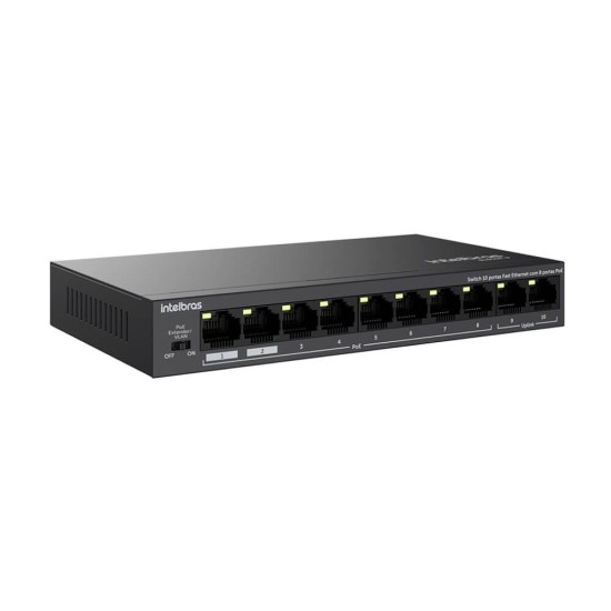 SWITCH DESKTOP 8 PORTAS POE+ 2 PORTAS UPLINK S1010F-P INTELBRAS - INSTRUFIBER