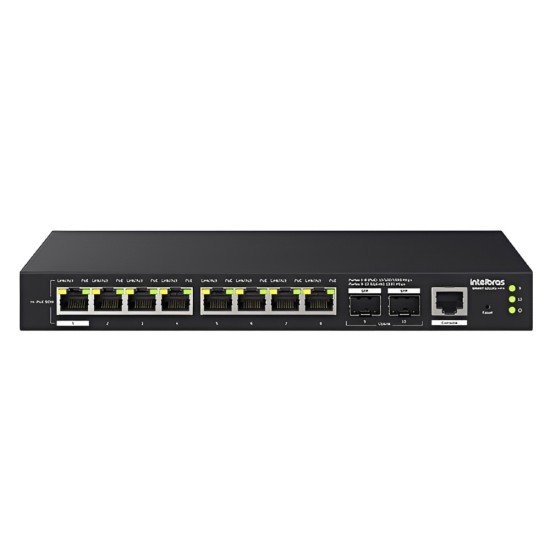 SWITCH SMART 8 PORTAS GIGA POE + 2 SFP S 2110G-HPA INTELBRAS - INSTRUFIBER