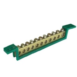 BARRAMENTO TERRA 11 TERMINAIS SBT11 STECK VERDE - INSTRUFIBER