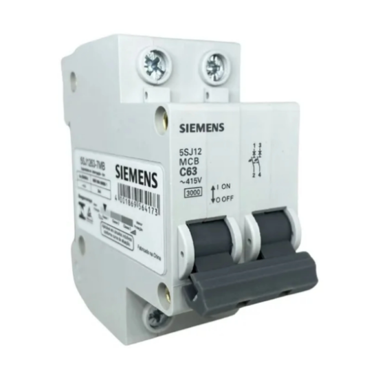 Disjuntor Bipolar C 63A 3KA 5SJ12637MB Siemens - INSTRUFIBER