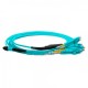 Cabo MPO Fêmea para 4LC/UPC 3m, 8 Fibras Duplex, OM3 G651.1 50/125 Multimodo, Tipo B LSZH Aqua Breakout - INSTRUFIBER
