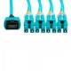 Cabo MPO Fêmea para 4LC/UPC 5m, 8 Fibras Duplex, OM3 G651.1 50/125 Multimodo, Tipo B LSZH Aqua Breakout - INSTRUFIBER