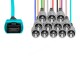 Cabo FC-PC x 12F para MPO-UPC Fêmea 10m, 12 Fibras OM3 G651.1 50/125 Fibra Multimodo, Tipo A LSZH Aqua - INSTRUFIBER