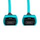 Cabo MPO para MPO Fêmea 5m, 12 Fibras, OM3 G651.1 50/125 Multimodo, Tipo B LSZH Aqua - INSTRUFIBER