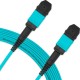 Cabo MPO para MPO Fêmea 15m, 12 Fibras, OM3 G651.1 50/125 Multimodo, Tipo B LSZH Aqua - INSTRUFIBER