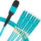 Cabo MPO Fêmea para 4LC/UPC 5m, 8 Fibras Duplex, OM3 G651.1 50/125 Multimodo, Tipo B LSZH Aqua Breakout - INSTRUFIBER