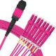 Cabo MPO Fêmea para 4LC/UPC 15m, 8 Fibras, Duplex OM4 G651.1 50/125 Multimodo, Tipo B LSZH Magenta Breakout - INSTRUFIBER