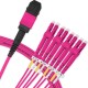 Cabo MPO Fêmea para 4LC/UPC 5m, 8 Fibras Duplex, OM4 G651.1 50/125 Multimodo, Tipo B LSZH Magenta Breakout - INSTRUFIBER