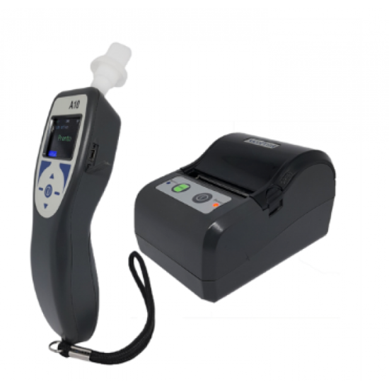 AlcoEasyA10Print - Bafômetro Digital com Medição Ativa e Passiva mais Impressora Bluetooth - INSTRUFIBER