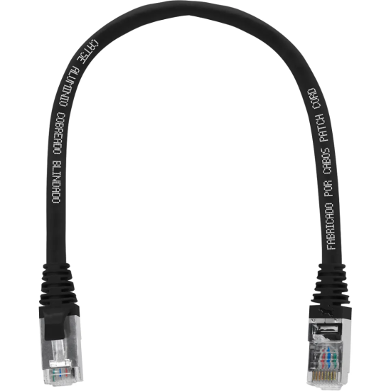 Cabo De Rede 20 Centímetros Patch Cord Cat5e Ftp Cca Blindado Sem Aterramento - INSTRUFIBER