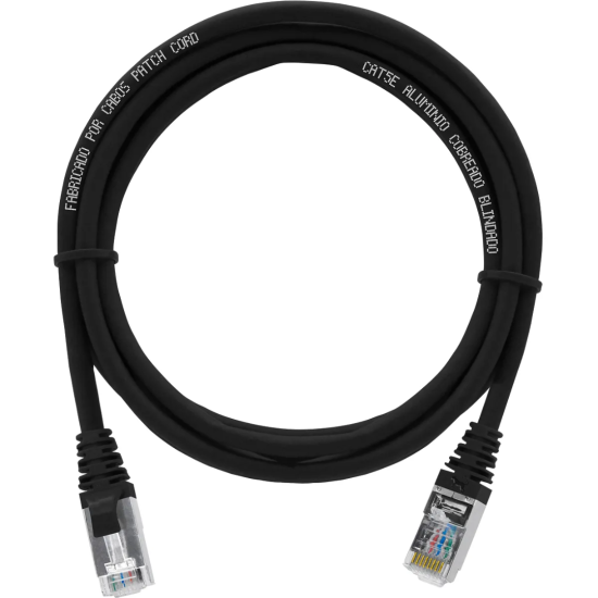 Cabo De Rede 3 Metros Patch Cord Cat5e Ftp 100% Cobre Blindado - INSTRUFIBER