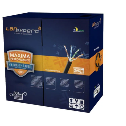 Cabo De Rede Lan Expert Turbo Link Cat5E Utp Preto 4 Pares Caixa 305Mt - INSTRUFIBER