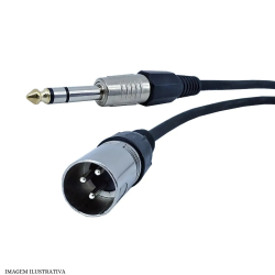Cabo XLR Macho Para P10 Estéreo Macho 1,5m - INSTRUFIBER