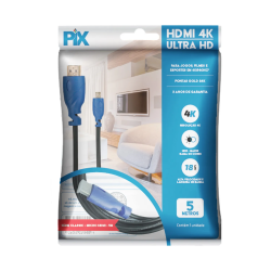 Cabo Micro HDMI 5 Metros 2.0 Ultra HD PIX - INSTRUFIBER