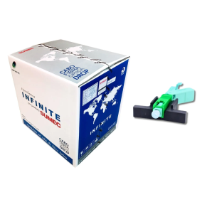 Kit 1x Cabo de Fibra Optica Sumec 1FO 1KM + 100x Conectores SC/APC Tipo T Fast Click - INSTRUFIBER