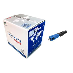 Kit 1x Cabo de Fibra Optica Sumec 1FO 1KM + 100x Conectores SC/UPC Tipo Rosca - INSTRUFIBER