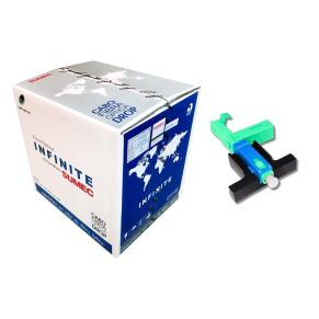Kit 1x Cabo de Fibra Optica Sumec 1FO 1KM + 100x Conectores SC/UPC Tipo T Fast Click - INSTRUFIBER