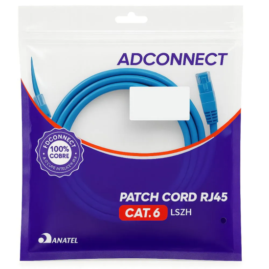Patch Cord CAT6 1,5 Metros LSZH  AD Connect AD-10384 - INSTRUFIBER