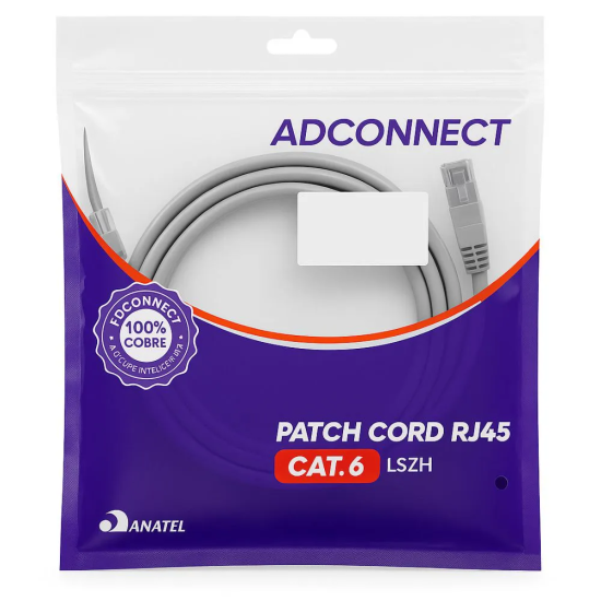 Patch Cord CAT6 1,5 Metros LSZH  AD Connect AD-10384 - INSTRUFIBER