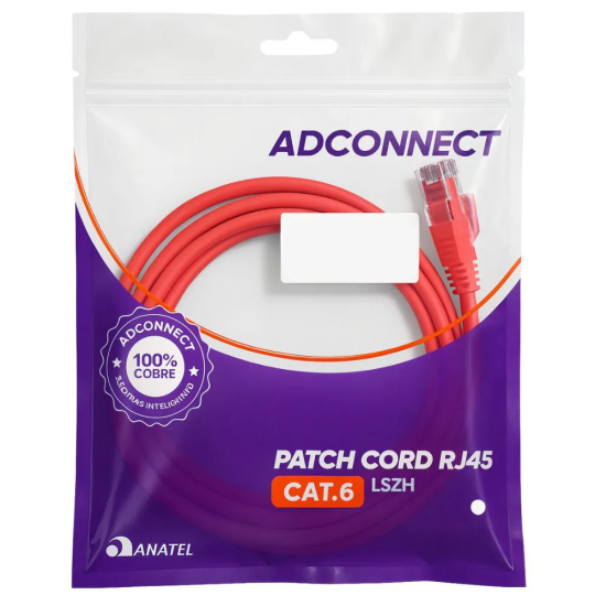 Patch Cord CAT6 1,5 Metros LSZH  AD Connect AD-10384 - INSTRUFIBER