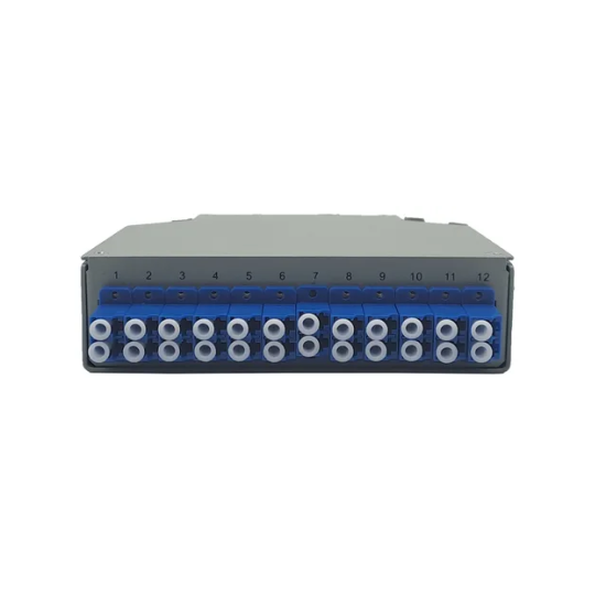 MINI DIO COM TRILHO DIN 12FO MONOMODO SM 9/125 LC/UPC PRETO - INSTRUFIBER