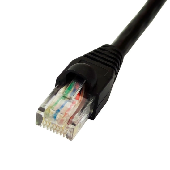 Patch Cord CAT6 Preto Montado 10/100/1000Mbps 5m - INSTRUFIBER